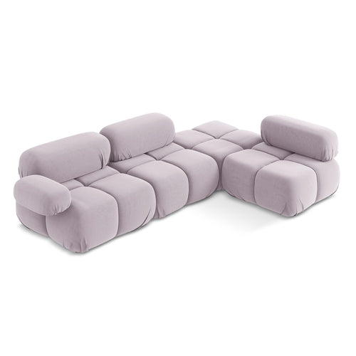 LaMiaSofa hoekbank rechts Sanremo - velours - lavendel - 285x190x70