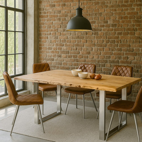 Kare Design Eettafel Harmony 180x90cm acacia chroom