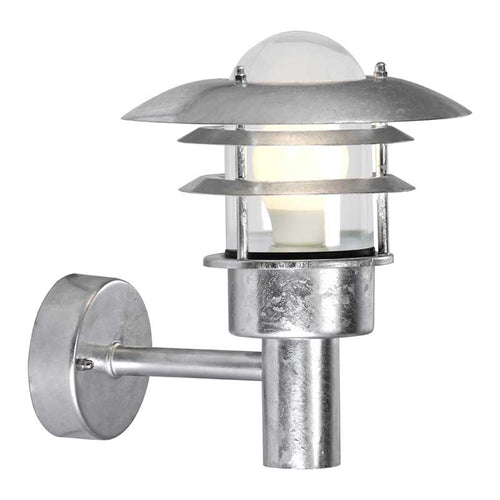 Nordlux Lønstrup Wandlamp Buiten | Ø22cm | E27 | IP44 | Verzinkt | Seaside