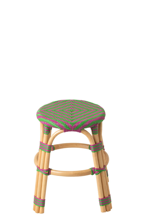 J-Line kruk Geo - riet - roze/groen - 2 stuks