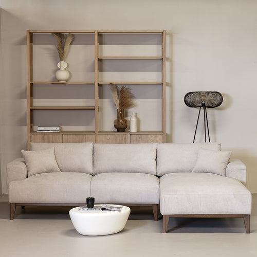 Giga Meubel Chaise Longue Bank Bordeaux - 3-Zits - Links - Taupe - vtwonen shop