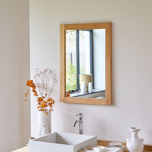 Tikamoon Teakhouten spiegel 70 x 50 cm - Naturel - vtwonen shop