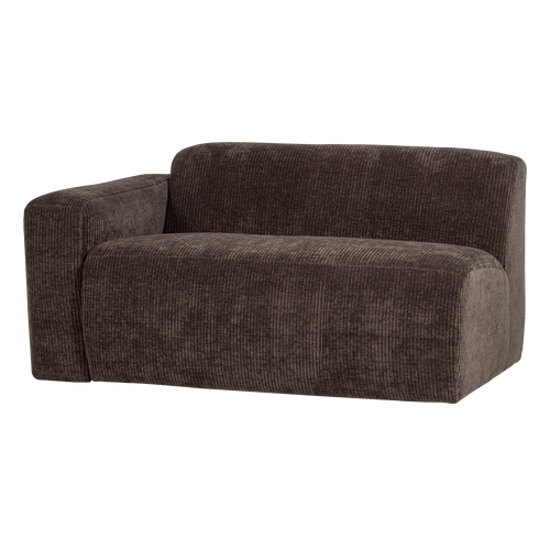 WOOOD 1,5-zits bank arm links Mojo Base - Ribstof - Bruin - 74x145x97