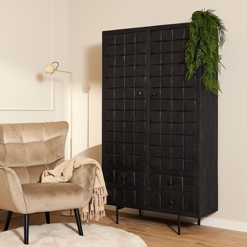 Starfurn  kabinet Brandy - zwart - 40x100x180cm