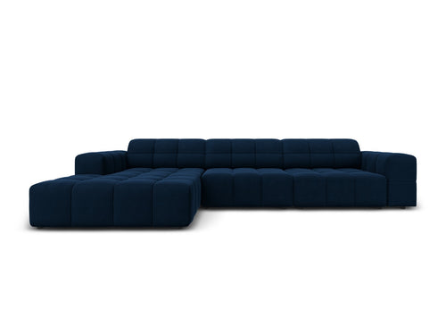Cosmopolitan Design linker hoekbank Chicago 4-zits, flueel koningsblauw - 167x294x78cm