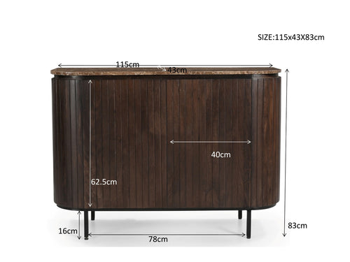 Livingfurn dressoir Nora Emperador - 115cm - mangohout