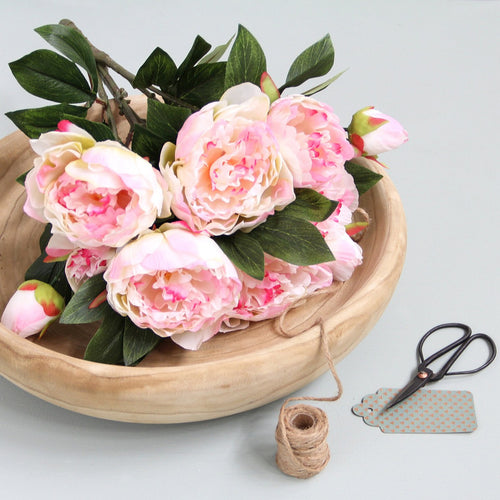 Mica Decorations Pioenroos Kunstbloemen Boeket - H55 x Ø40 cm - Lichtroze