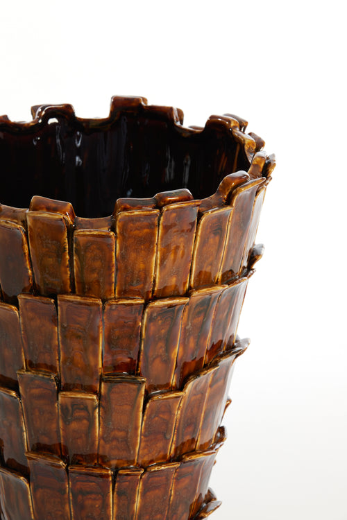 Light & Living vaas BANYA - Ø33x43cm - bruin - vtwonen shop