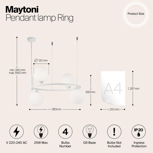 Maytoni - Hanglamp Ring - Wit - vtwonen shop