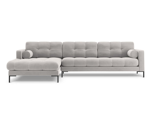 Cosmopolitan Design linker hoekbank Bali 5-zits, flueel, geld - 185x293x75cm