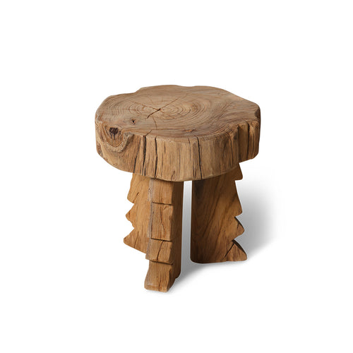 HKLIVING kruk Carved – hout