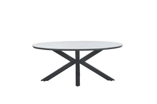 Edison tafel - ovaal - 180x115 cm - carbon black - grey teak Vironwood - vtwonen shop