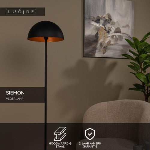 Lucide vloerlamp SIEMON - 1xE27 - Zwart