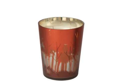 J-Line geurkaars Noa Bos - rood/goud - medium - 68U