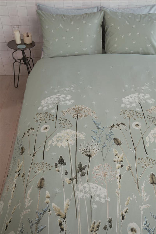 Ariadne at Home dekbedovertrek Flowers - 260x200/220 cm - groen