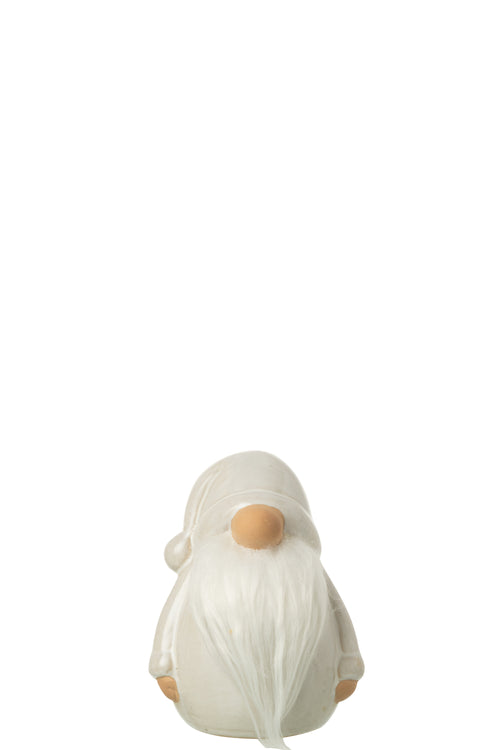 J-Line figuur Kabouter Baard - porselein - grijs - medium