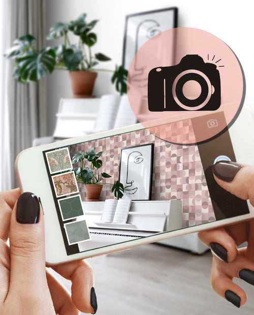 ESTAhome behang cirkels in Bauhaus stijl lichtpaars, roze en bruin - 50 x 900 cm - 131243 - vtwonen shop