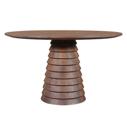 DÉJA Living Eettafel Marín - Rond Donkerbruin Mangohout - 130x130x76cm - vtwonen shop