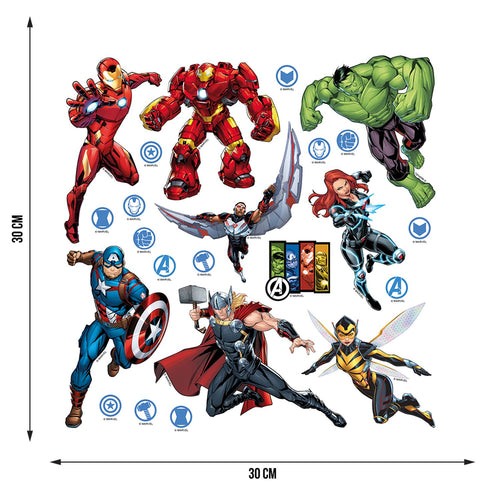 Sanders & Sanders muursticker The Avengers blauw, rood en groen - 30 x 30 cm - 600953