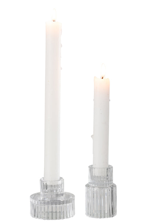 J-Line kaarshouder Jenny - glas - transparant - 2 stuks