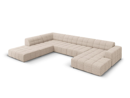 Cosmopolitan Design Panoramische hoekbank links Chicago 7-zits, chenille beige - 263x375x78cm