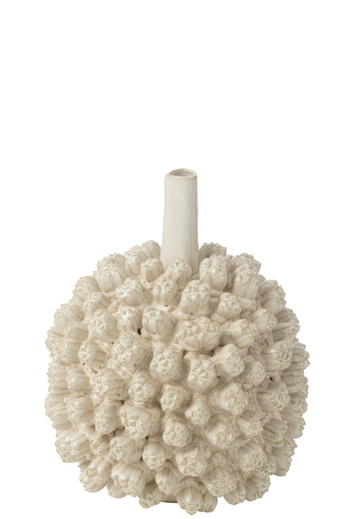 J-Line vaas Saki - keramiek - wit - large - Ø 24.5 cm - vtwonen shop