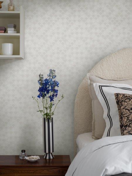 Borastapeter behang art deco motief wit en grijs - 53 cm x 10.05 m - 660856 - vtwonen shop