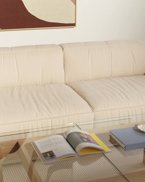 noo.ma Lobi 3-zits slaapbank - Storm Blue Corduroy, 140x190 cm slaapfunctie