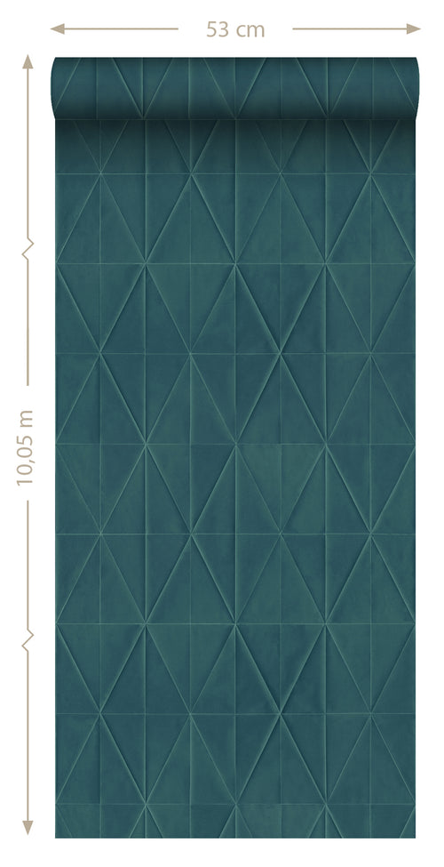 Origin Wallcoverings eco-texture vliesbehang origami motief donkerblauw - 0,53 x 10,05 m - 347860 - vtwonen shop