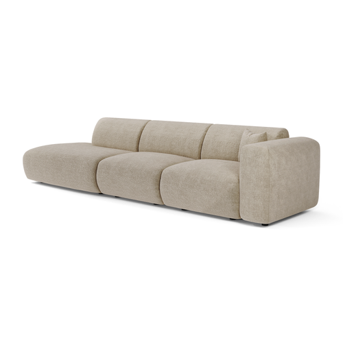 Sia Home - Rechte bank 310 cm MYRA - fluweel met patronen beige 310cm