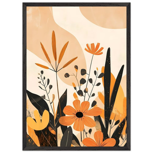 Artfulprints Poster met Lijst Boho – Bright garden   - 50x70 cm - Oranje
