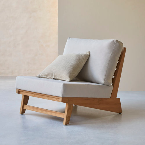 Tikamoon Fauteuil van massief teakhout - Wit - vtwonen shop