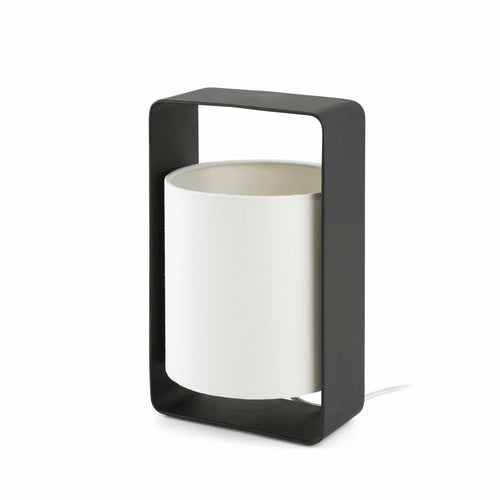 Faro Lula - 1 Light Small Tafellamp Wit, Zwart met Witte Kap, E27