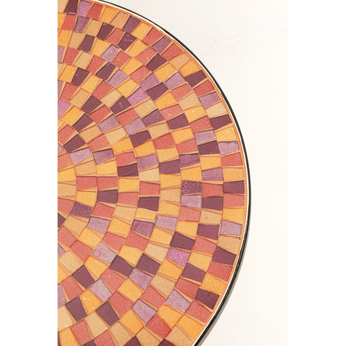 Kare Design Bijzettafel Clack Mosaic Ø35cm rood