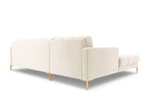 Cosmopolitan Design linker hoekbank Bali 5-zits, flueel, lichtbeige - 185x293x75cm