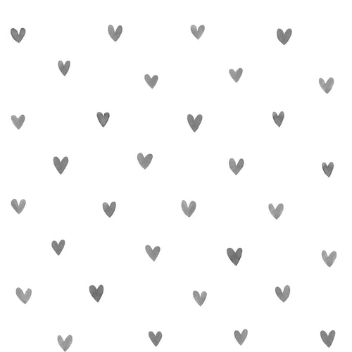 Walls4You behang confetti hartjes grijs en wit - 53 cm x 10.05 m - 935299