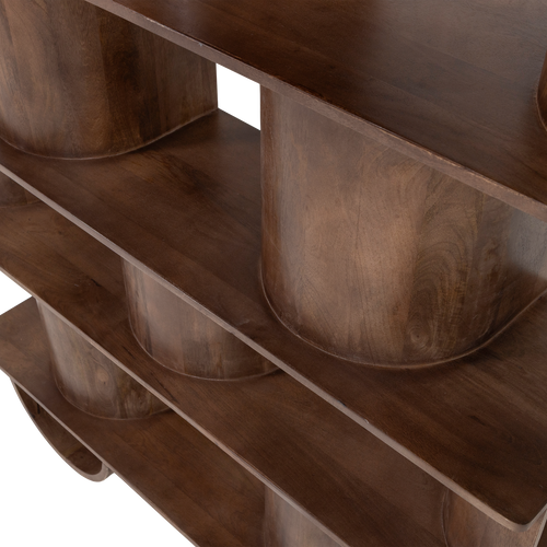 WOOOD boekenkast Sinne - Mangohout - Walnoot/Bruin - 180x130