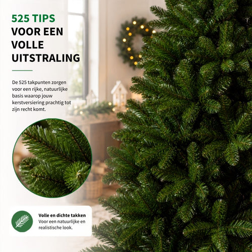 Black Box Trees Alderfen Kunstkerstboom H180 x Ø140 cm - Kerstboom Kunstkerstboom 525 Tips - Kunstboom met Standaard - Groen