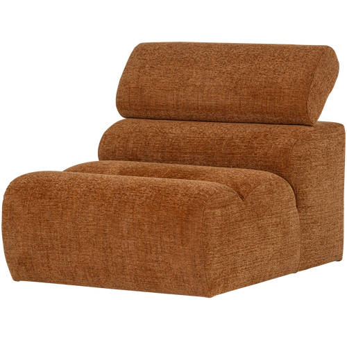 WOOOD 1-zits element bank Novi - Polyester - Oranje Melange - 86x82x113