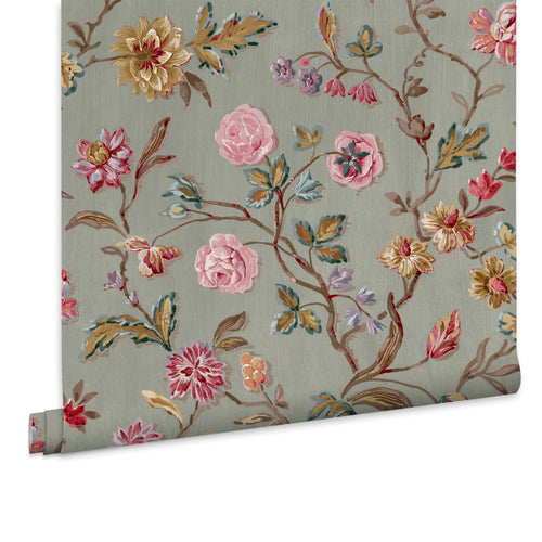 Laura Ashley Vliesbehang - Lingmell Trail Antique Green