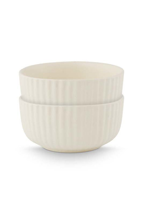 vtwonen Kommen - Keramiek - Gebroken wit - 15cm - Set van 2