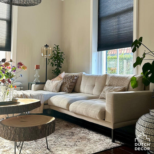 MIRA - sierkussen 45x45 cm - 3D-vlechtpatroon - Irish Cream - beige