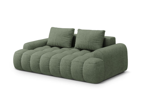 Cosmopolitan Design Bank Linz 3-zits, structurele stof donker olijfgroen - 100x200x84cm