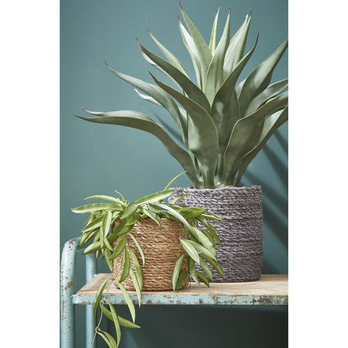 Mica Decorations Atlantic Plantenmand - Set van 3 - H16 x Ø16 cm - Zeegras - Lichtbruin