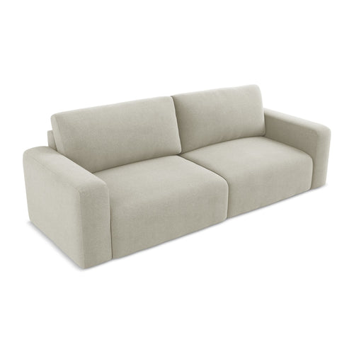 LaMiaSofa 3-zits slaapbank Ostia - textuurstof - lichtbeige - 244x102x79