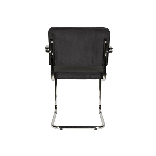 Zuiver Ridge Rib Eetkamerstoelen armleuning Zwart - Set van 2 - vtwonen shop