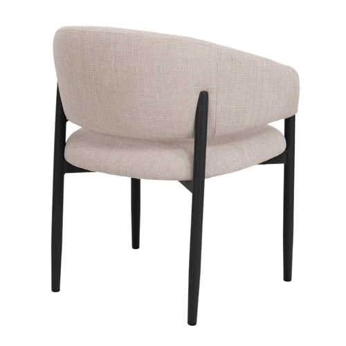 DÉJA Living Eetkamerstoel Elora - Beige/Zwart - Set van 2