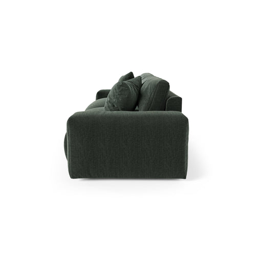 Premium Interiors - Bank CHEER - zacht aanvoelende geweven stof  kaki-groen 240cm
