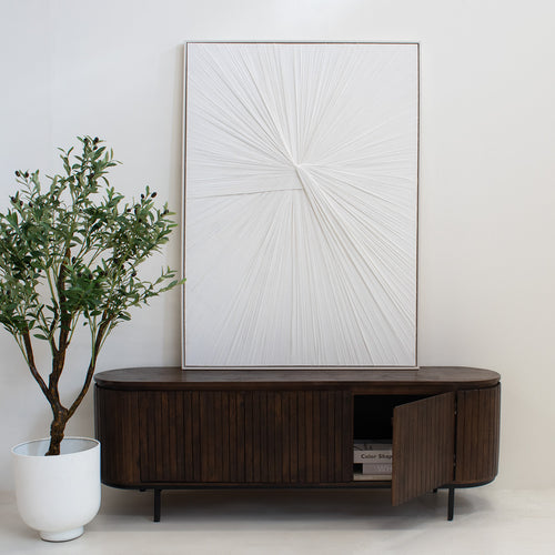 Giga Meubel Tv-meubel Tora - Mangohout/Metaal - Donkerbruin - 170x45x57cm - vtwonen shop