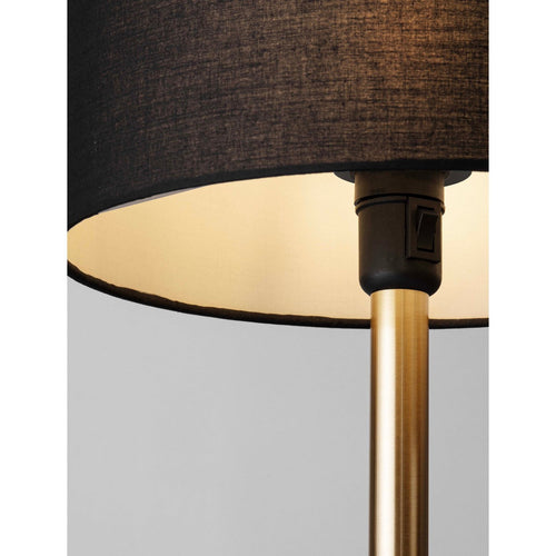 Nova Luce SIBNIA Tafellamp met ronde kap, messing goudkleurig, zwart E27 fitting 1x12W